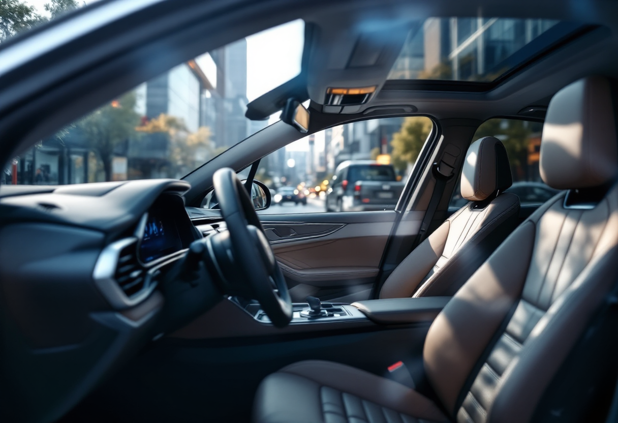 Interni auto moderni con design innovativo e comfort