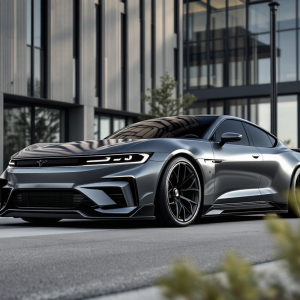 Dodge Charger Daytona EV in un paesaggio urbano moderno