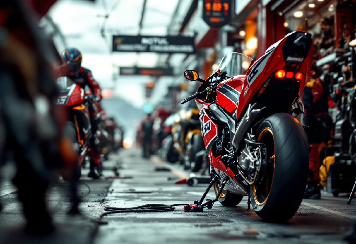 Ducati in azione durante il MotoGP a Le Mans 2025