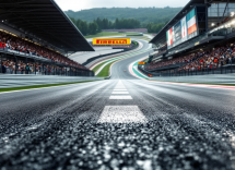 Scena emozionante del film F1 con auto da corsa