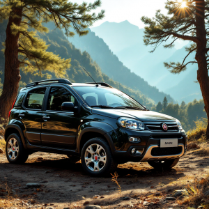 Fiat Grande Panda 4x4 in un paesaggio montano