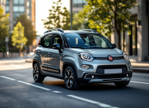 Fiat Grande Panda Hybrid 2025 in un ambiente urbano