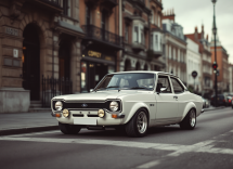 Ford Escort MkII in un contesto vintage degli anni '70