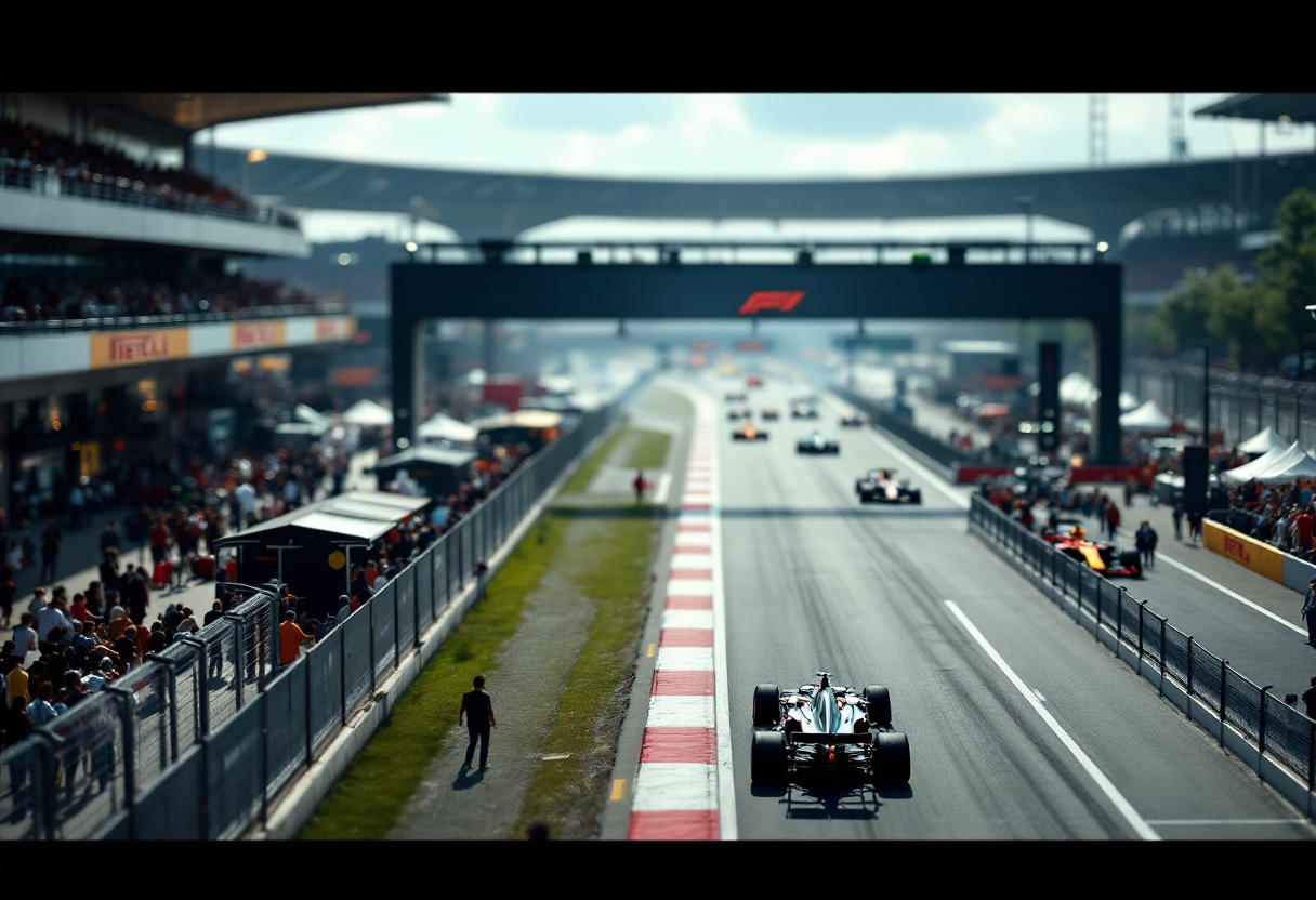 Auto da corsa in azione al Gran Premio di Emilia Romagna