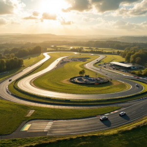 Piloti e auto in azione al Gran Premio di Gran Bretagna