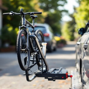Portabici per gancio di traino con biciclette montate
