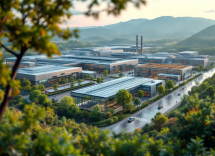 Immagine della fabbrica Hyundai in Alabama con operai al lavoro