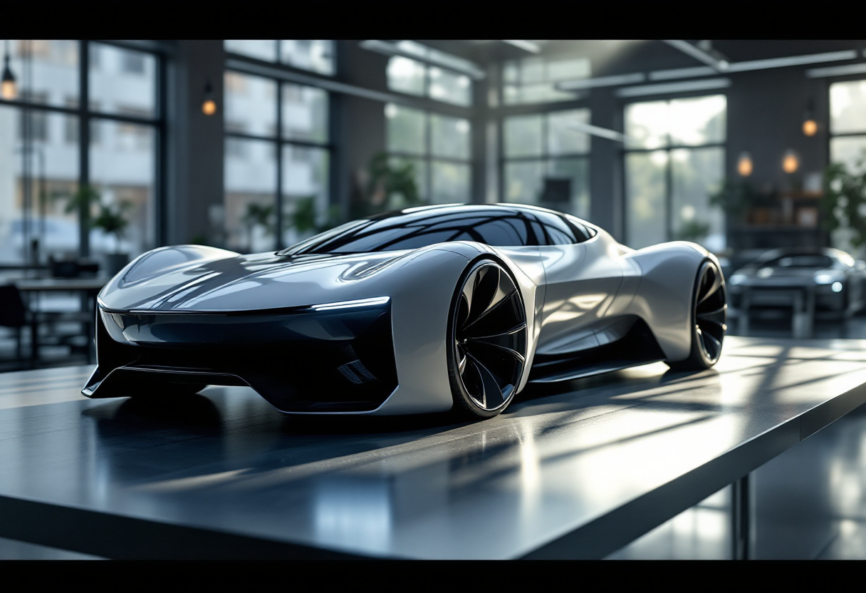 Auto futuristica progettata con intelligenza artificiale
