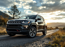 Jeep Compass 2025 in un paesaggio urbano moderno