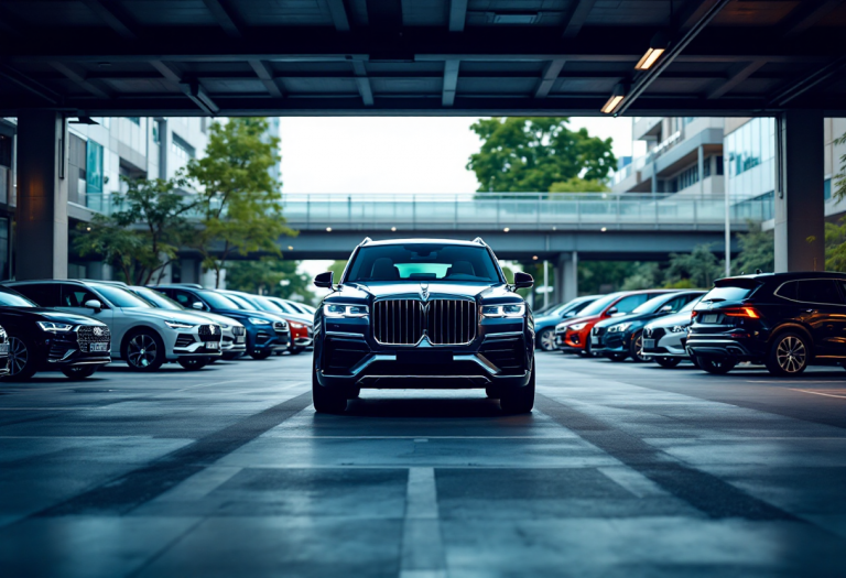 Jeep Compass 2025 in un paesaggio urbano moderno