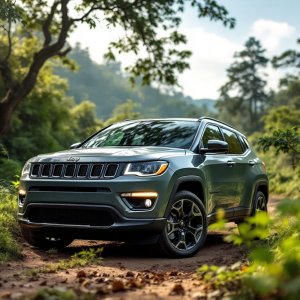 Nuova Jeep Compass 2025 in un paesaggio urbano moderno