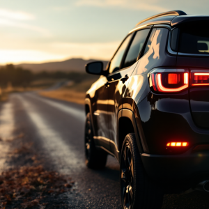 Nuova Jeep Compass 2025 in un ambiente urbano moderno