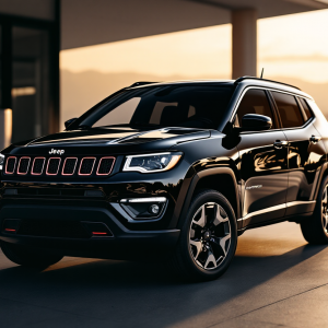Jeep Compass 2025 in un paesaggio urbano moderno