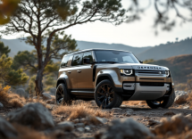 Nuova Land Rover Defender 2026 in azione su terreno difficile