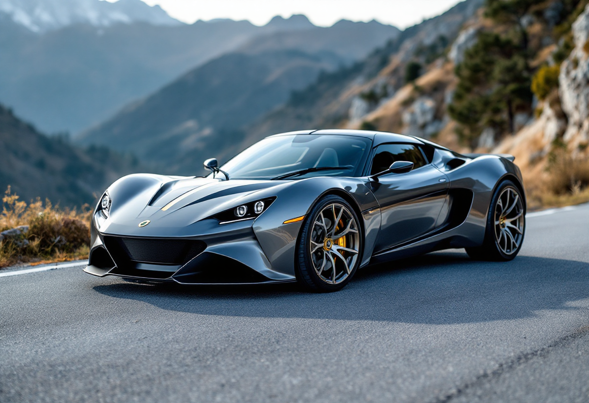 Lotus Emira in movimento su strada