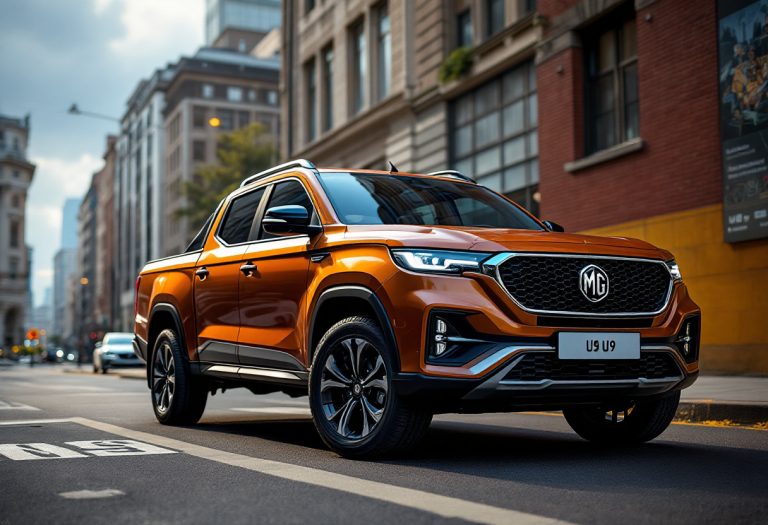 MG U9 pick-up in azione su strada