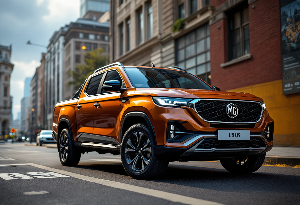MG U9 pick-up in azione su strada
