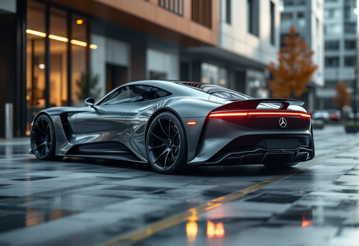 Supercar elettrica Mercedes-AMG in azione su pista