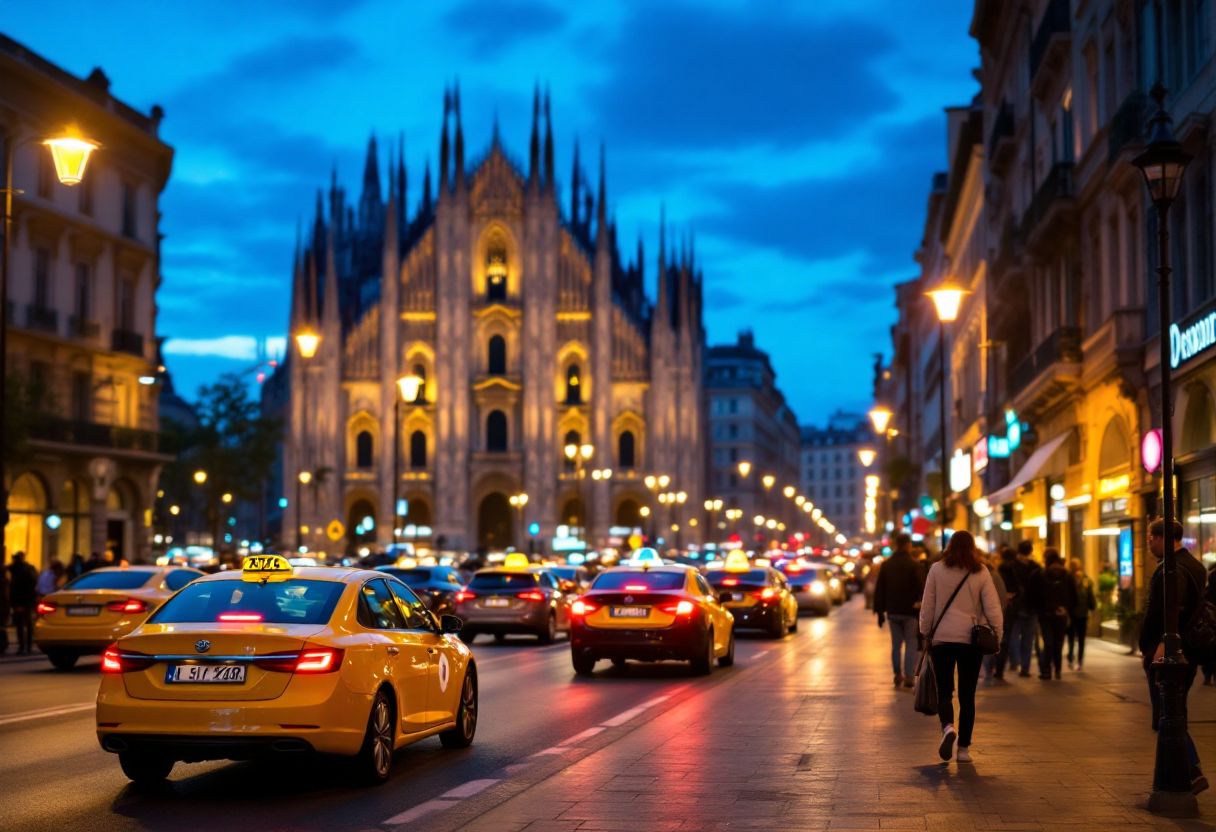Immagine di taxi a Milano con licenze in aumento