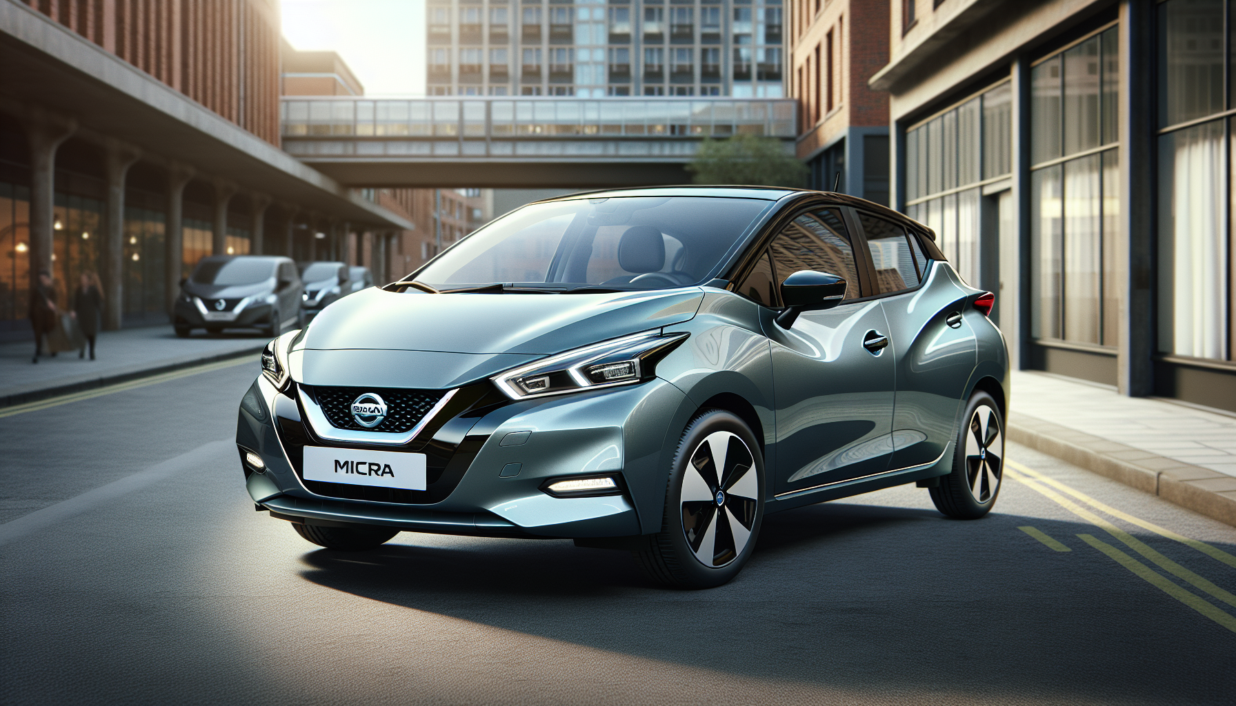 Nuova Nissan Micra elettrica in un ambiente urbano