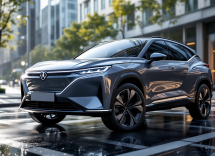 Toyota RAV4 2025 in un paesaggio urbano moderno