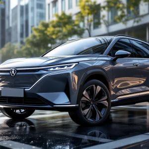 Toyota RAV4 2025 in un paesaggio urbano moderno