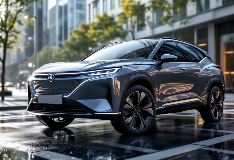 Toyota RAV4 2025 in un paesaggio urbano moderno