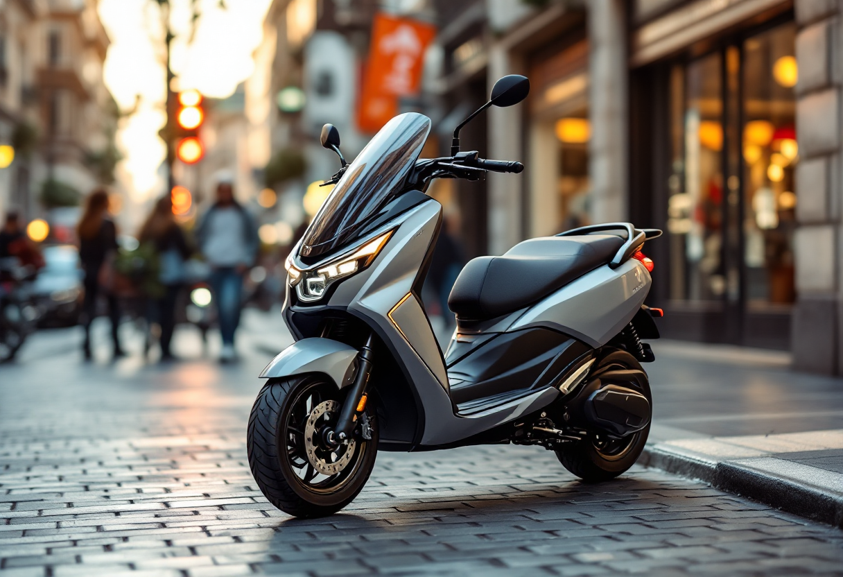 Peugeot Metropolis 400i in città, maxi-scooter a tre ruote
