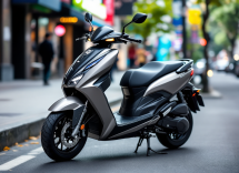 Scooter QJ Motor SQ200 in movimento urbano