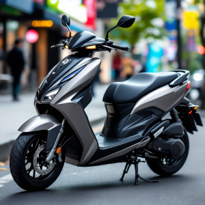Scooter QJ Motor SQ200 in movimento urbano