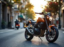 QJMotor SRK900 in esposizione con design accattivante