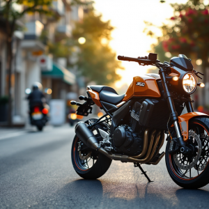 QJMotor SRK900 in esposizione con design accattivante
