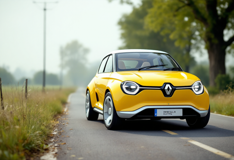 Renault 4 E-Tech Electric in un contesto moderno