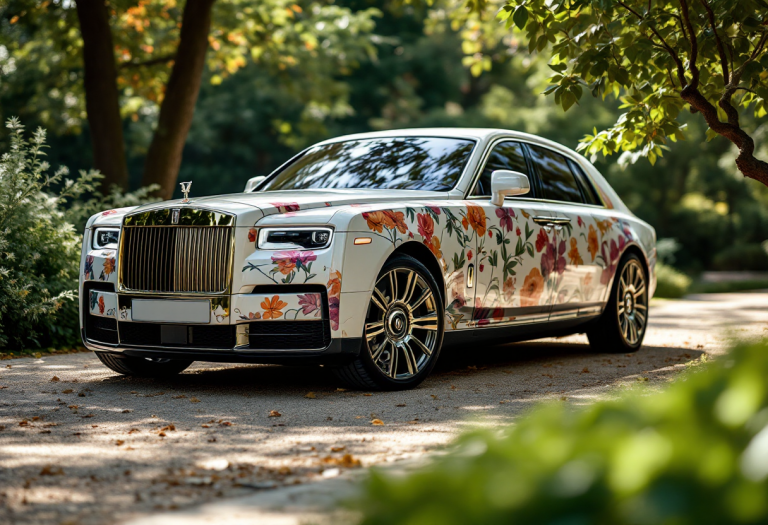 Rolls-Royce Spectre Velvet Orchid in un ambiente elegante