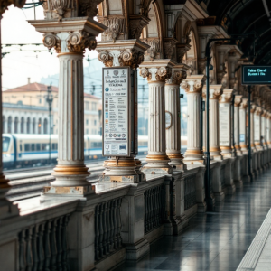 Immagine di treni in stazione durante uno sciopero in Italia