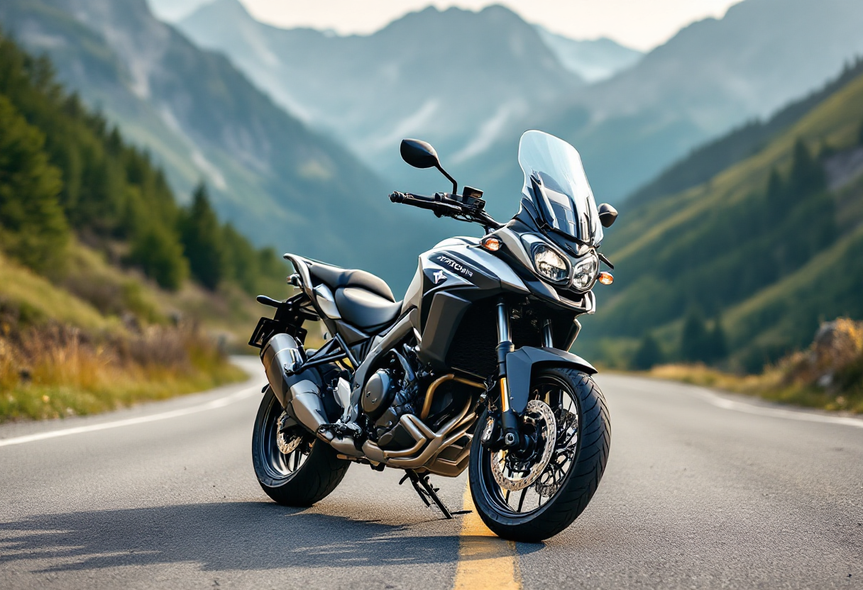 Suzuki V-Strom 1050 SE in un paesaggio avventuroso