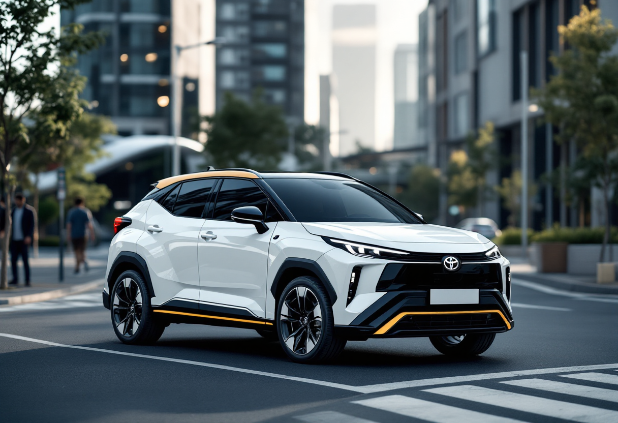 Toyota Corolla Cross 2026 in un ambiente urbano moderno