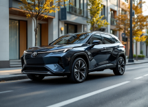 Toyota bZ4X Touring 2025 in un paesaggio urbano