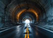 Vista del tunnel del Gran San Bernardo in montagna