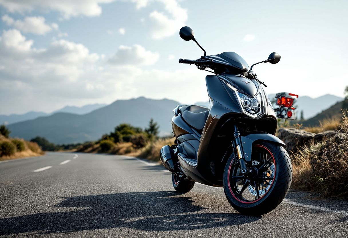 Voge Sfida SR4 Max E5+ 2025 in movimento su strada