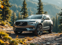Volvo XC70 ibrido in un paesaggio urbano moderno