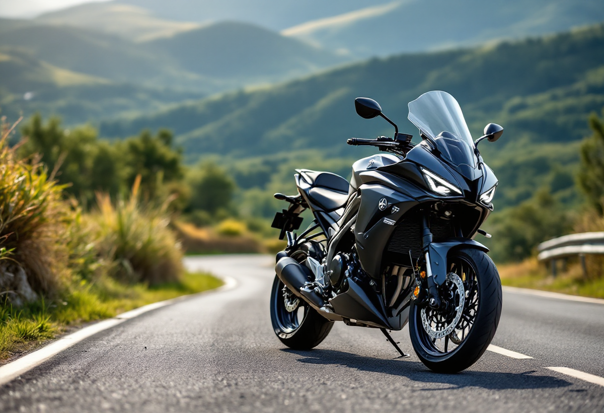 Yamaha Tracer 9 GT+ Y-AMT 2025 in azione su strada