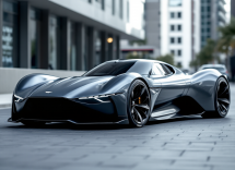 Aston Martin Valkyrie e modello Lego in esposizione