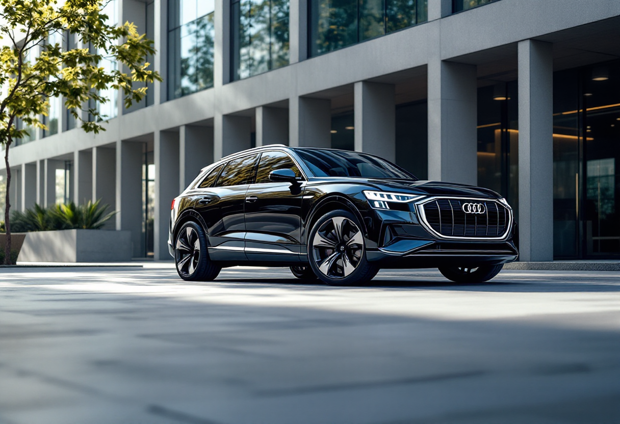 Audi SQ6 e-tron Sportback 2025 in movimento su strada
