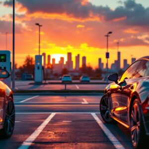 Auto a diesel ecologiche in un paesaggio sostenibile