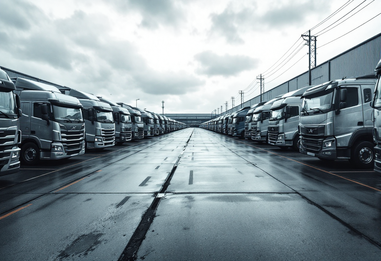 Grafico che mostra il calo delle immatricolazioni di camion