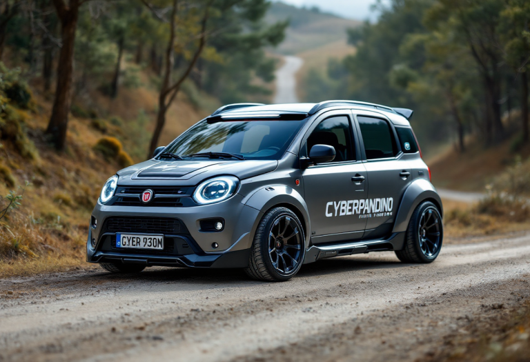 Fiat Panda trasformata in auto da rally Cyberpandino