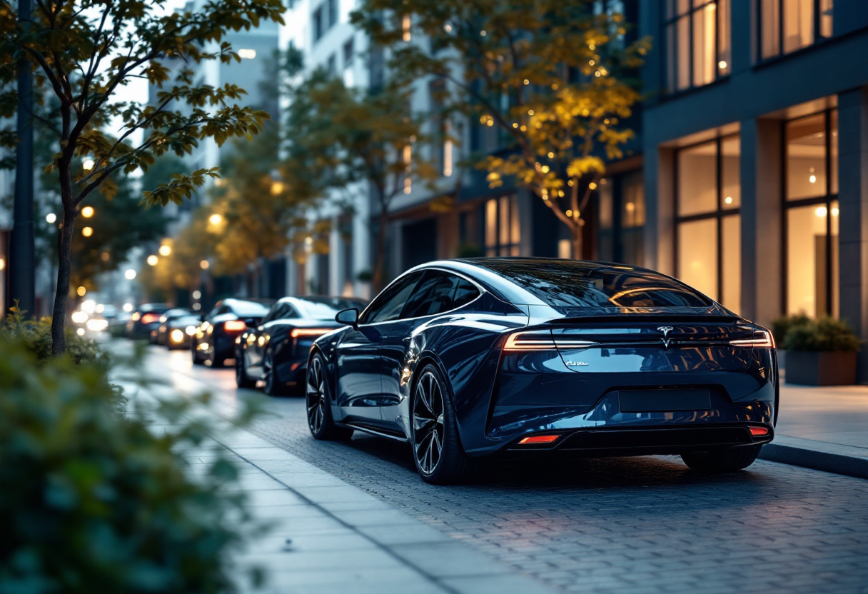 Auto elettrica Genesis in un paesaggio italiano