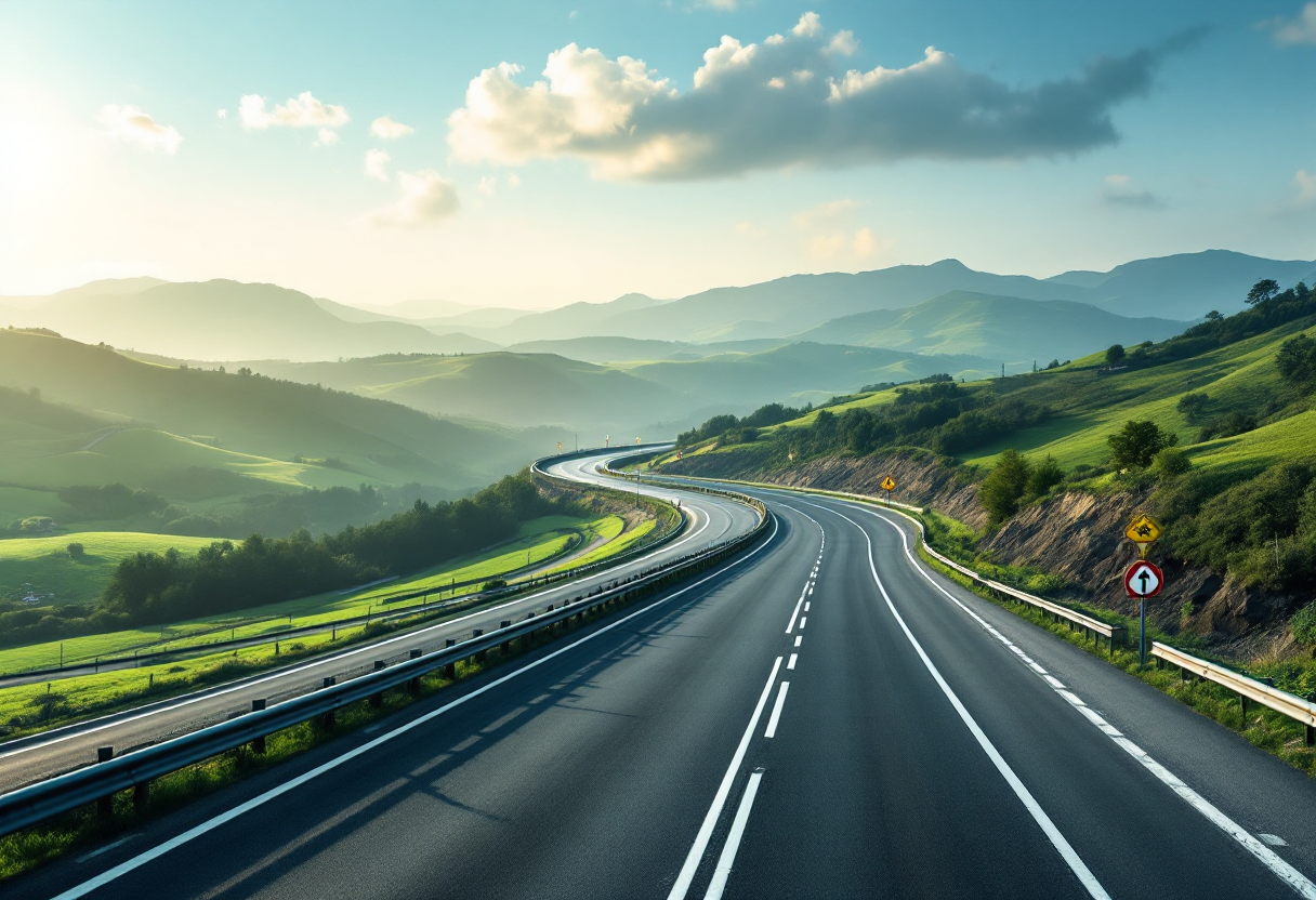 Mappa dell'autostrada A6 con informazioni sul traffico