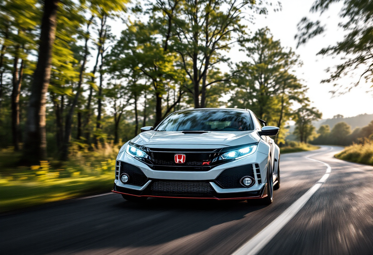 Honda Civic Type R in azione durante il miglior giro